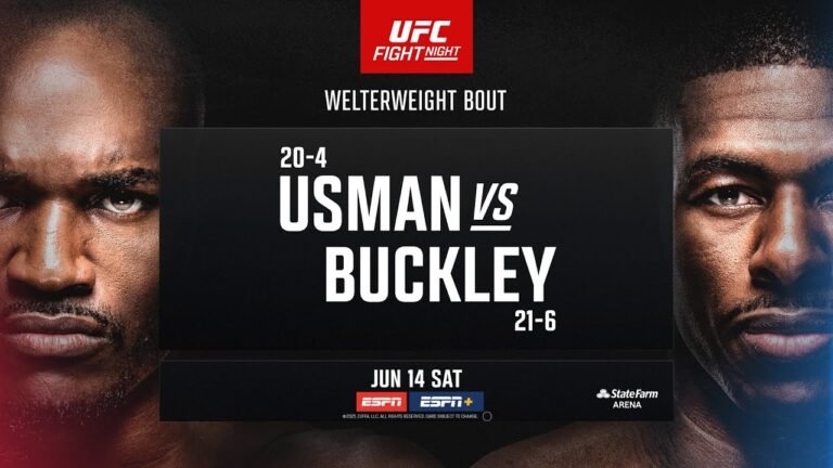Poster de divulgação do UFC on ESPN: Usman vs. Buckley